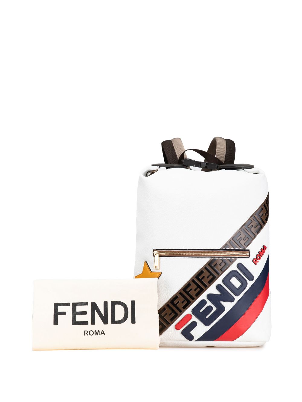 Fendi Pre-Owned 2018-2024 leren Fendi Mania rugzak - Wit