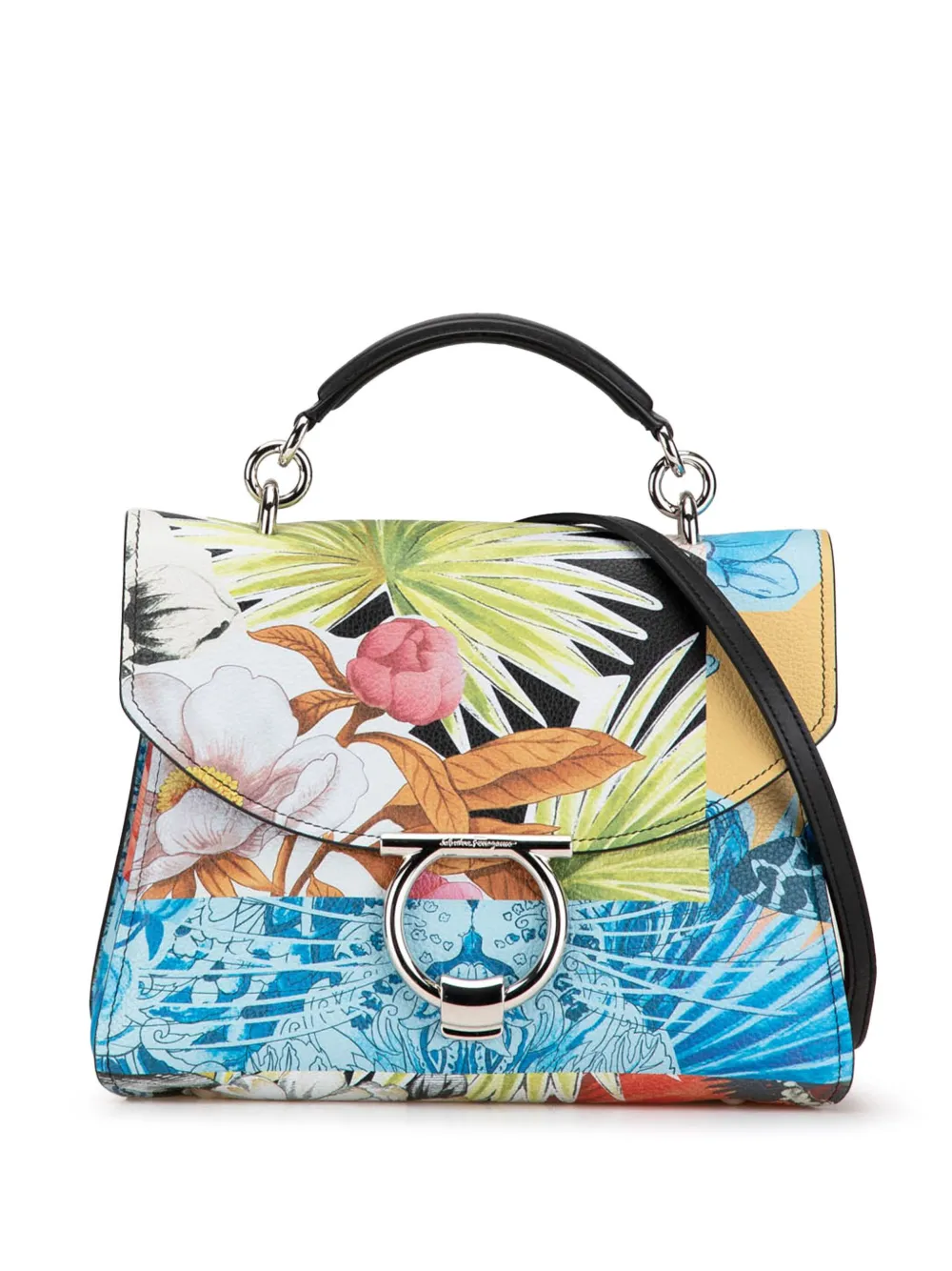 2021 Printed Floral Calfskin Margot satchel