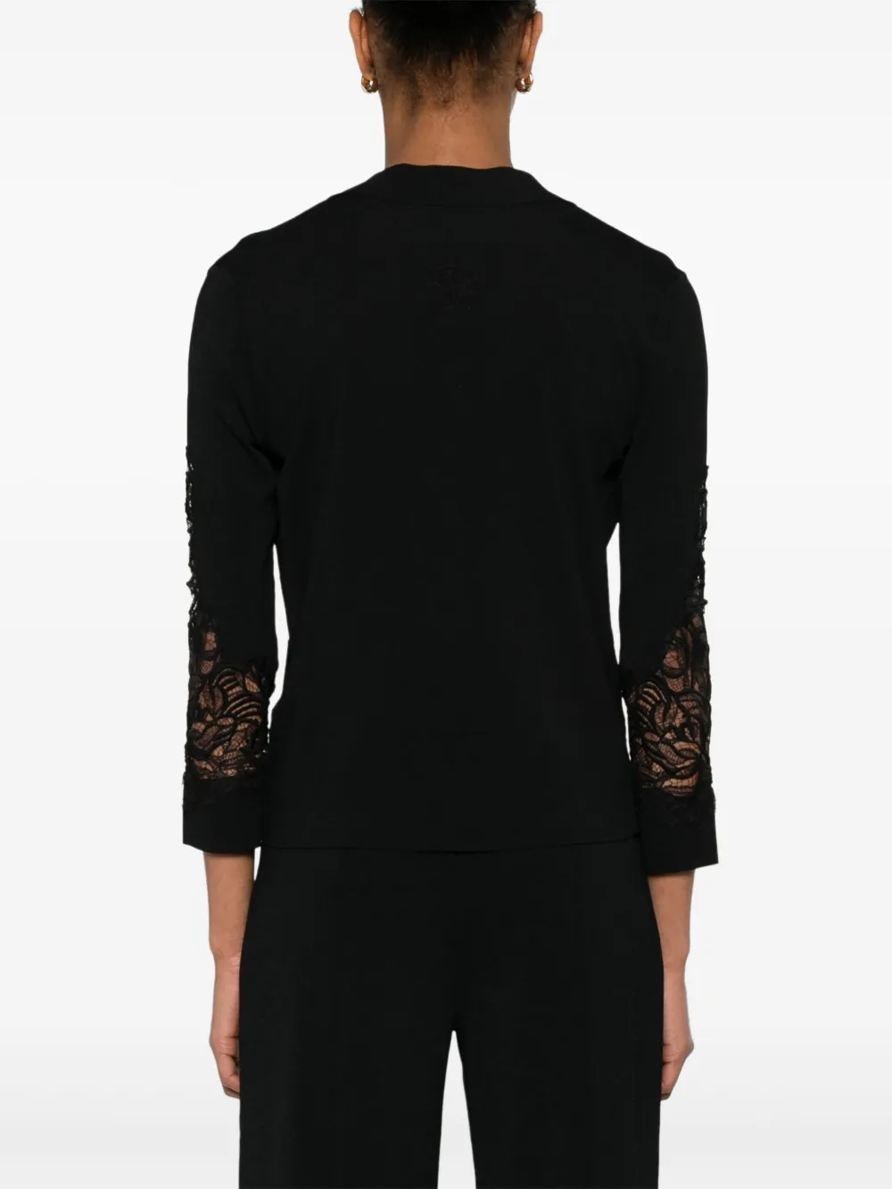 Ermanno Scervino Vest met kanten vlakken Zwart