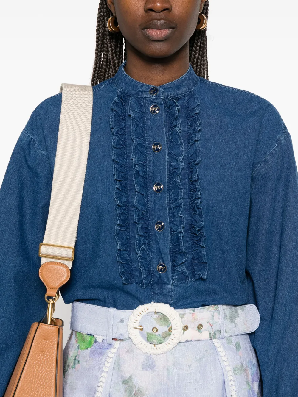 Valentino Garavani Blouse met ruches Blauw