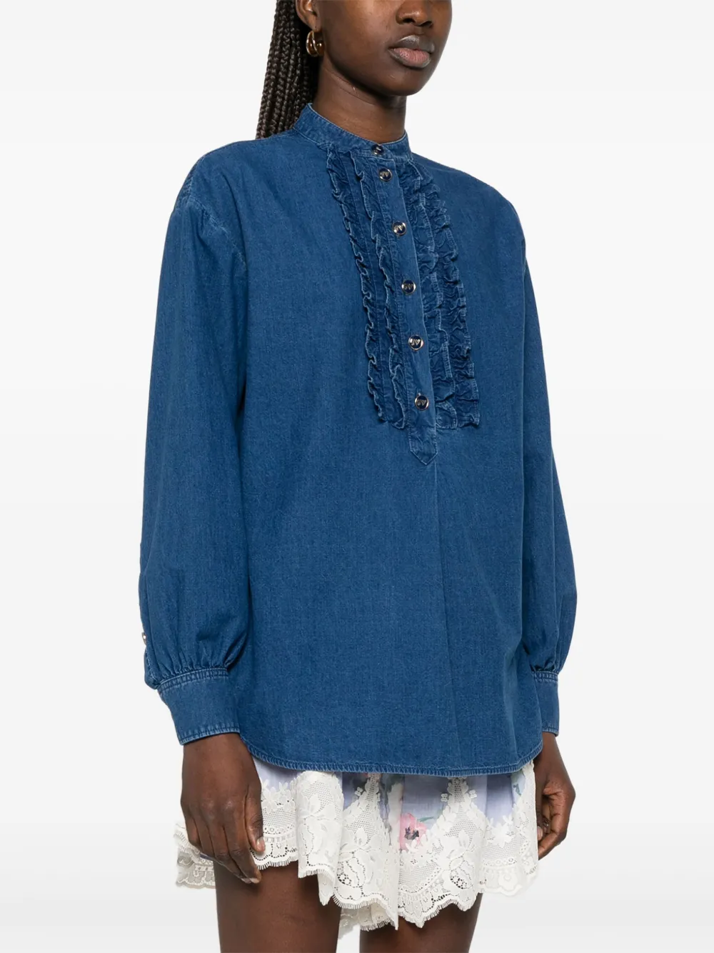 Valentino Garavani Blouse met ruches Blauw