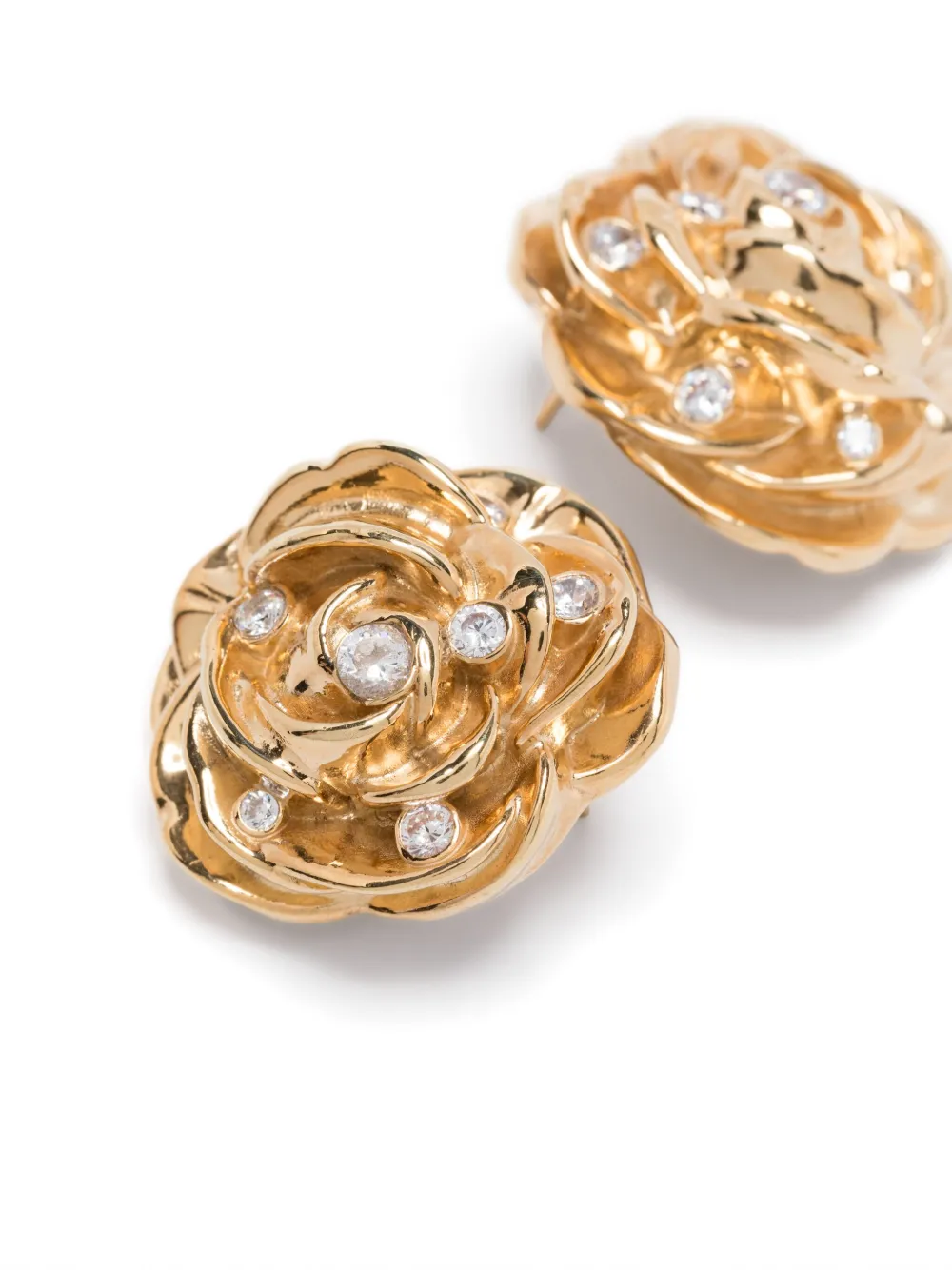 Magda Butrym Three-dimensional Flower Earrings In Gold