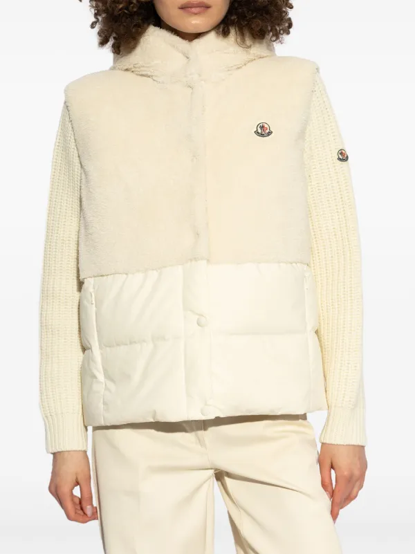 Moncler Floy Teddy Hooded Down Gilet 関税込 White Floy Teddy Hooded Down Gilet - Vests for Women
