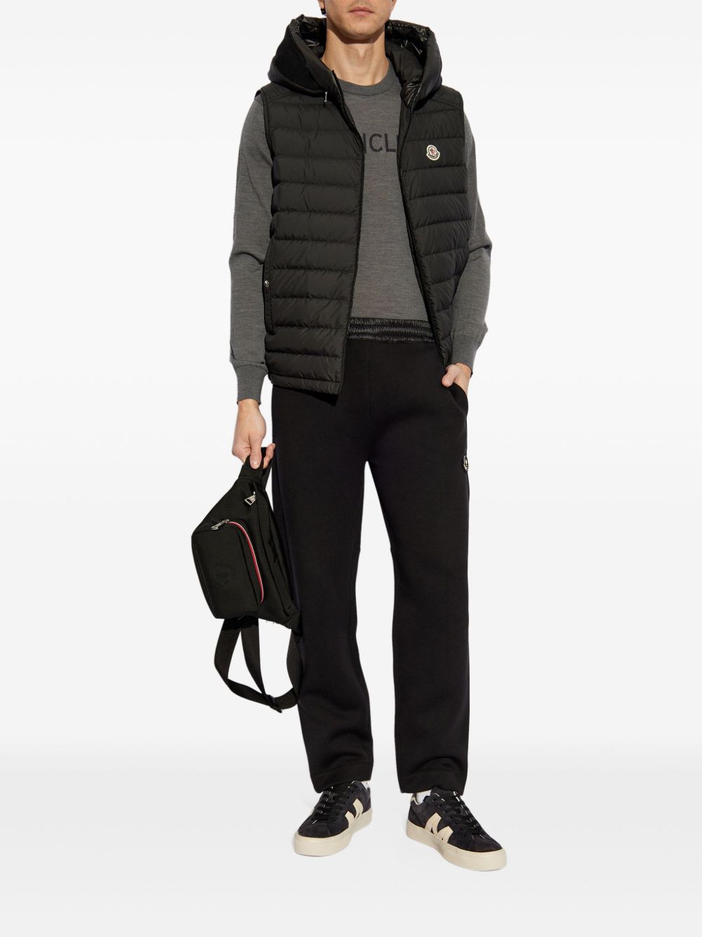 Moncler hooded gilet - Zwart