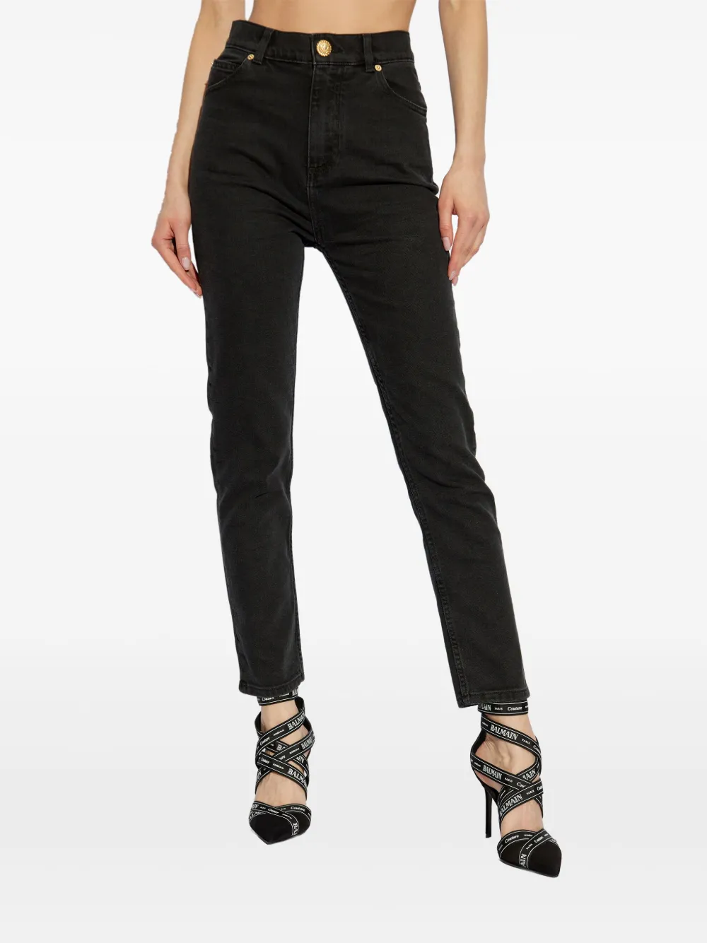 Balmain Jeans met toelopende pijpen Zwart