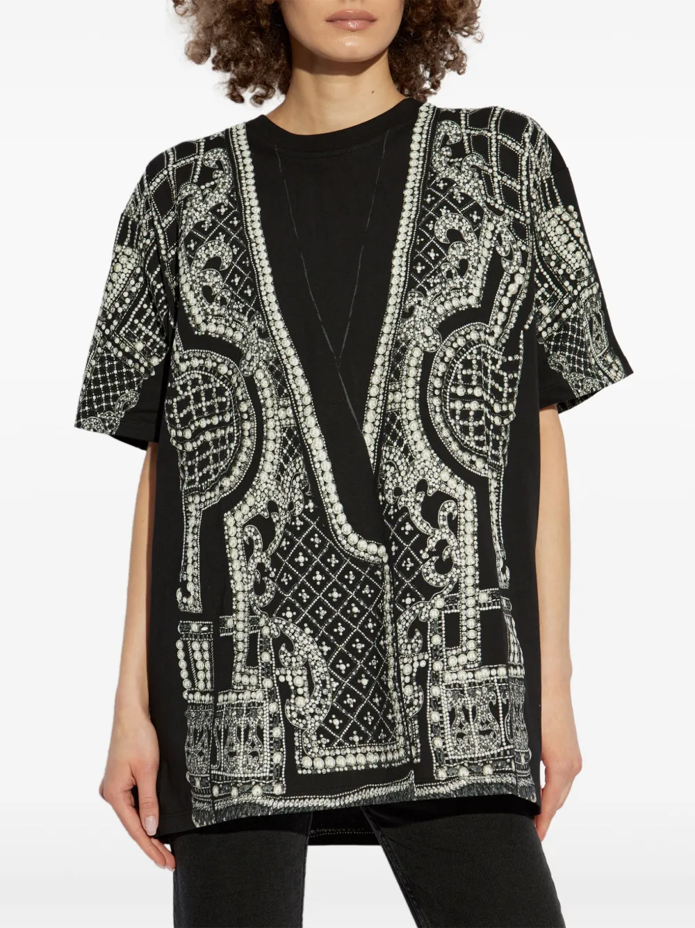Balmain Top met print Zwart