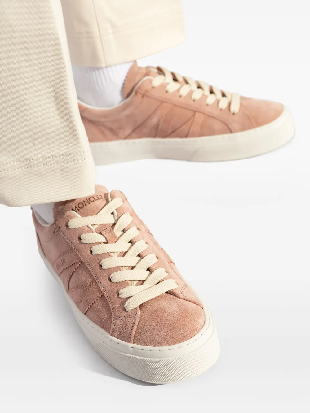 Moncler Lace-up Low-cut Casual Shoes In Pink