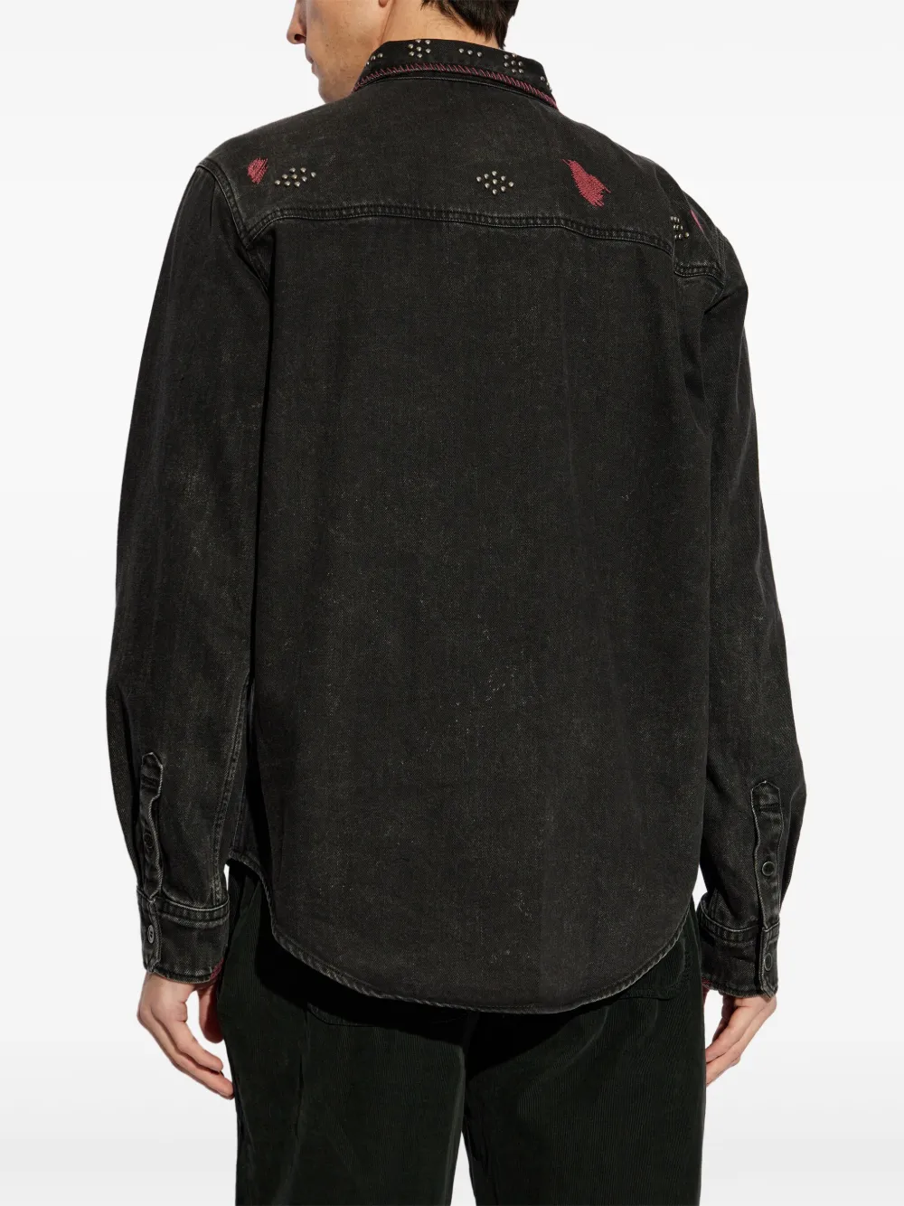 MARANT Denim shirtjack verfraaid met studs Zwart