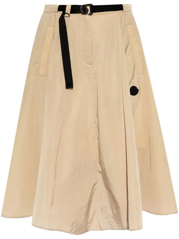 Moncler Belted Midi Skirt in Neutrals