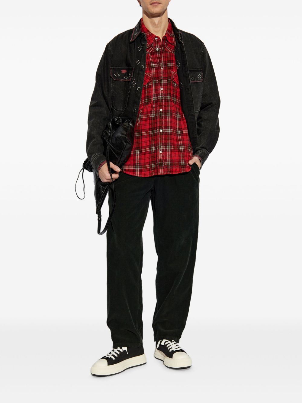 MARANT plaid-check cotton shirt - Rood