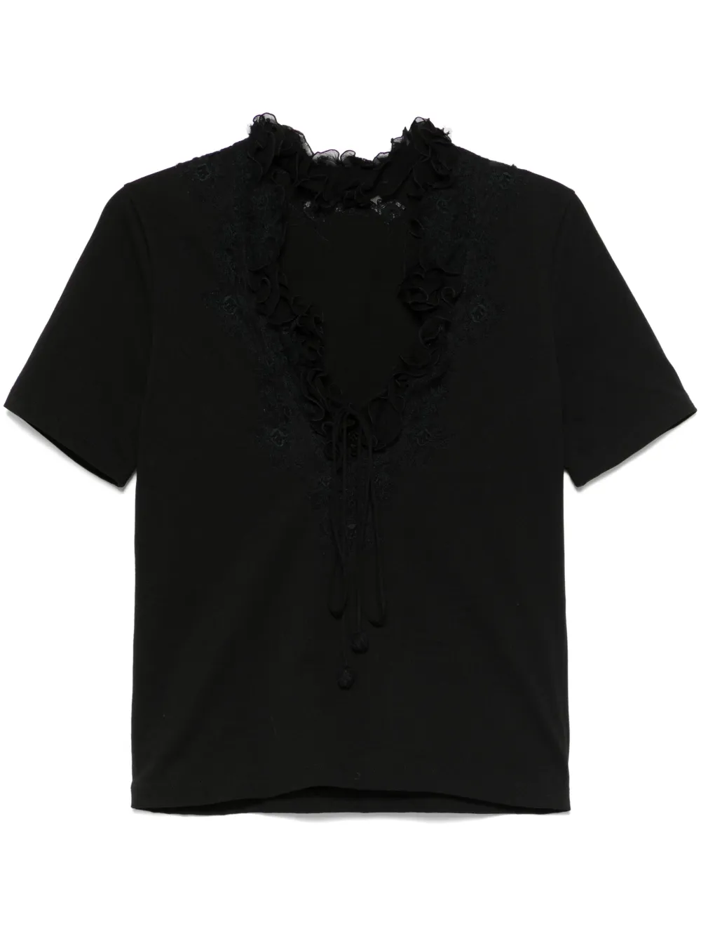 ruffle-trim T-shirt