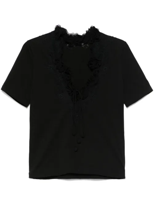 T-shirt à bord volanté - Ermanno Scervino - Modalova