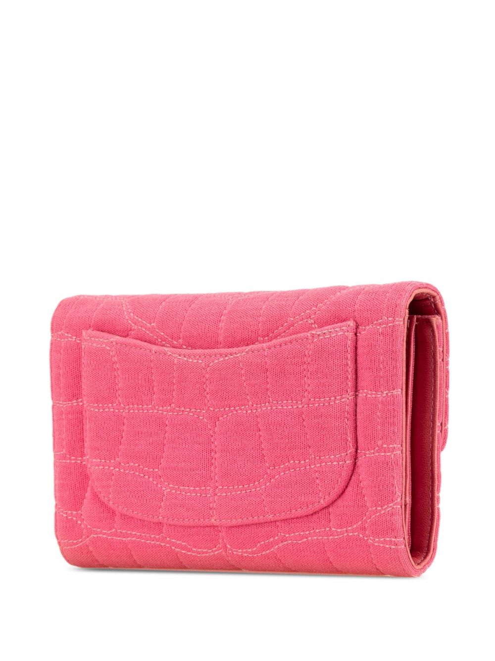 CHANEL Pre-Owned 2006-2008 Crocodile Embossed Jersey Reissue Trifold Wallet long wallets - Pink