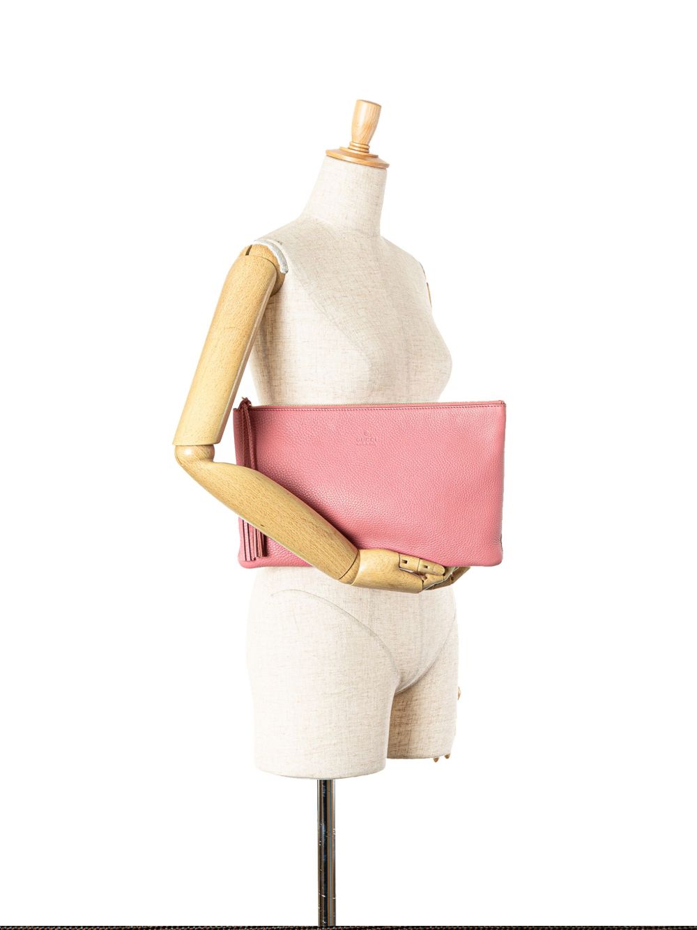 Gucci Pre-Owned 2000-2015 Bamboo kalfsleren clutch met kwastje - Roze