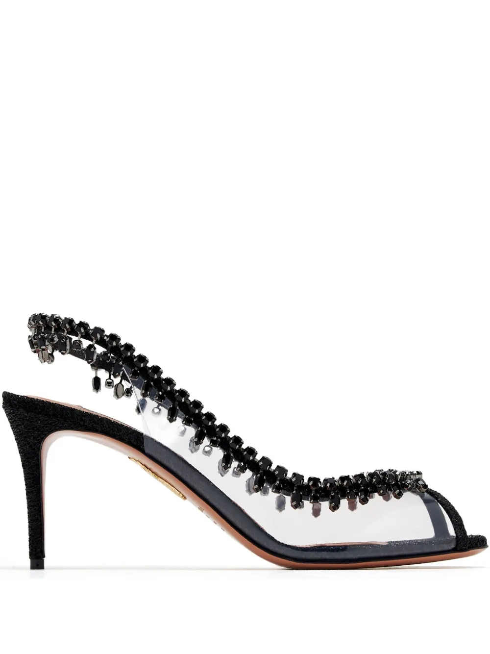 Aquazzura 75mm Temptation Crystal pumps Black