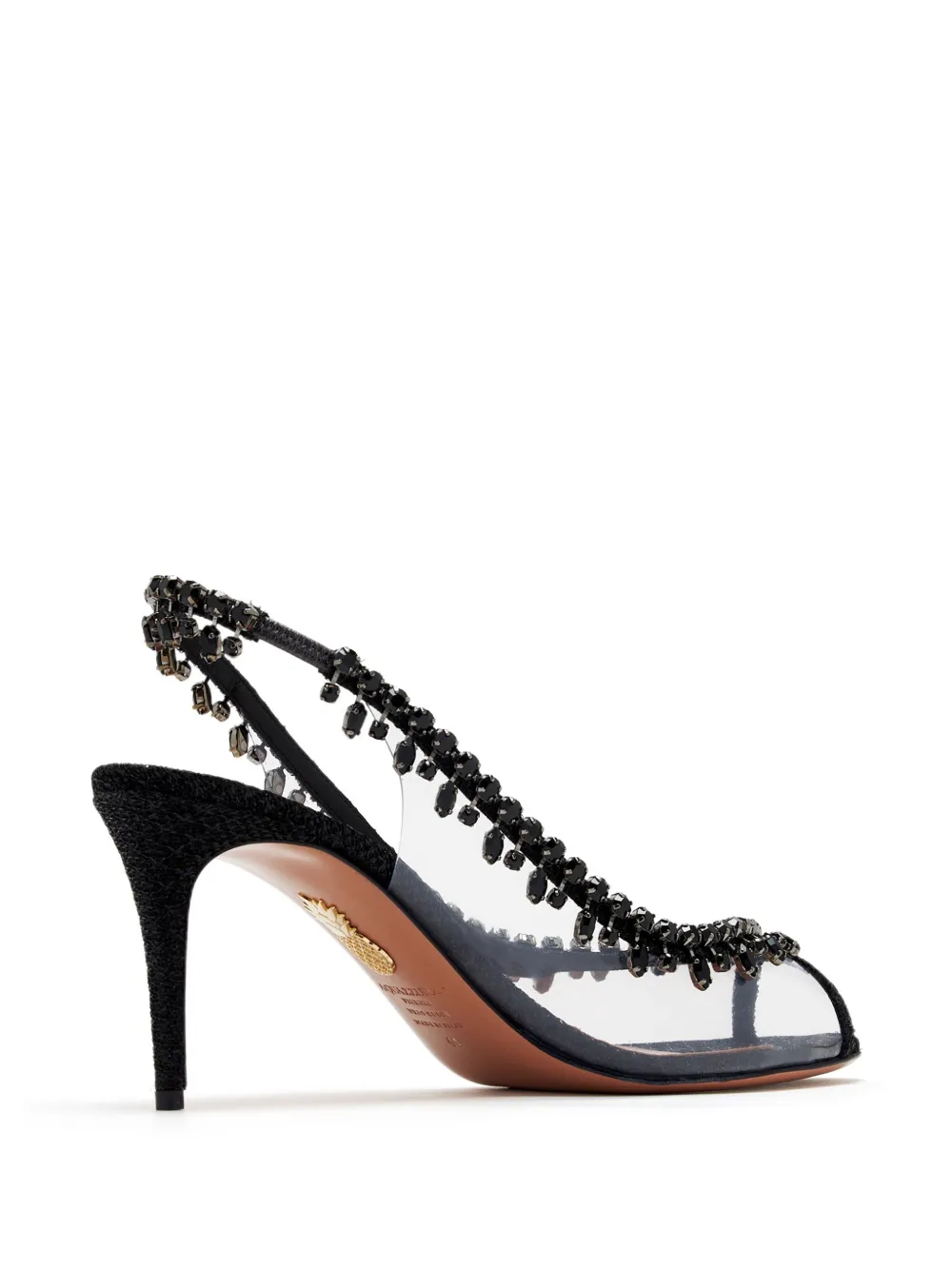 Aquazzura 75mm Temptation Crystal pumps Black