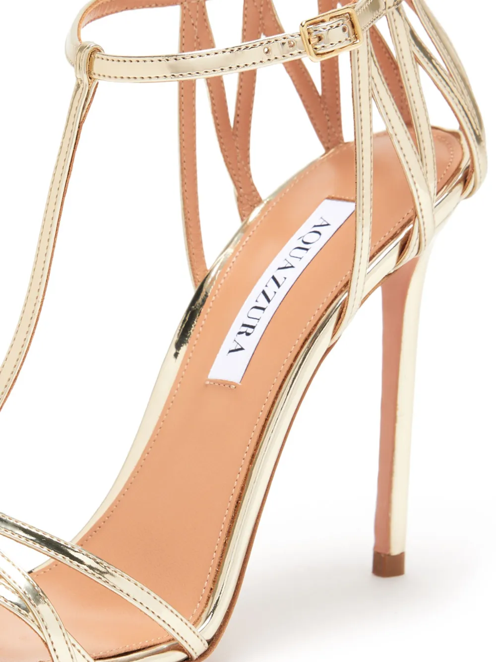 Aquazzura 105mm leather sandals Gold