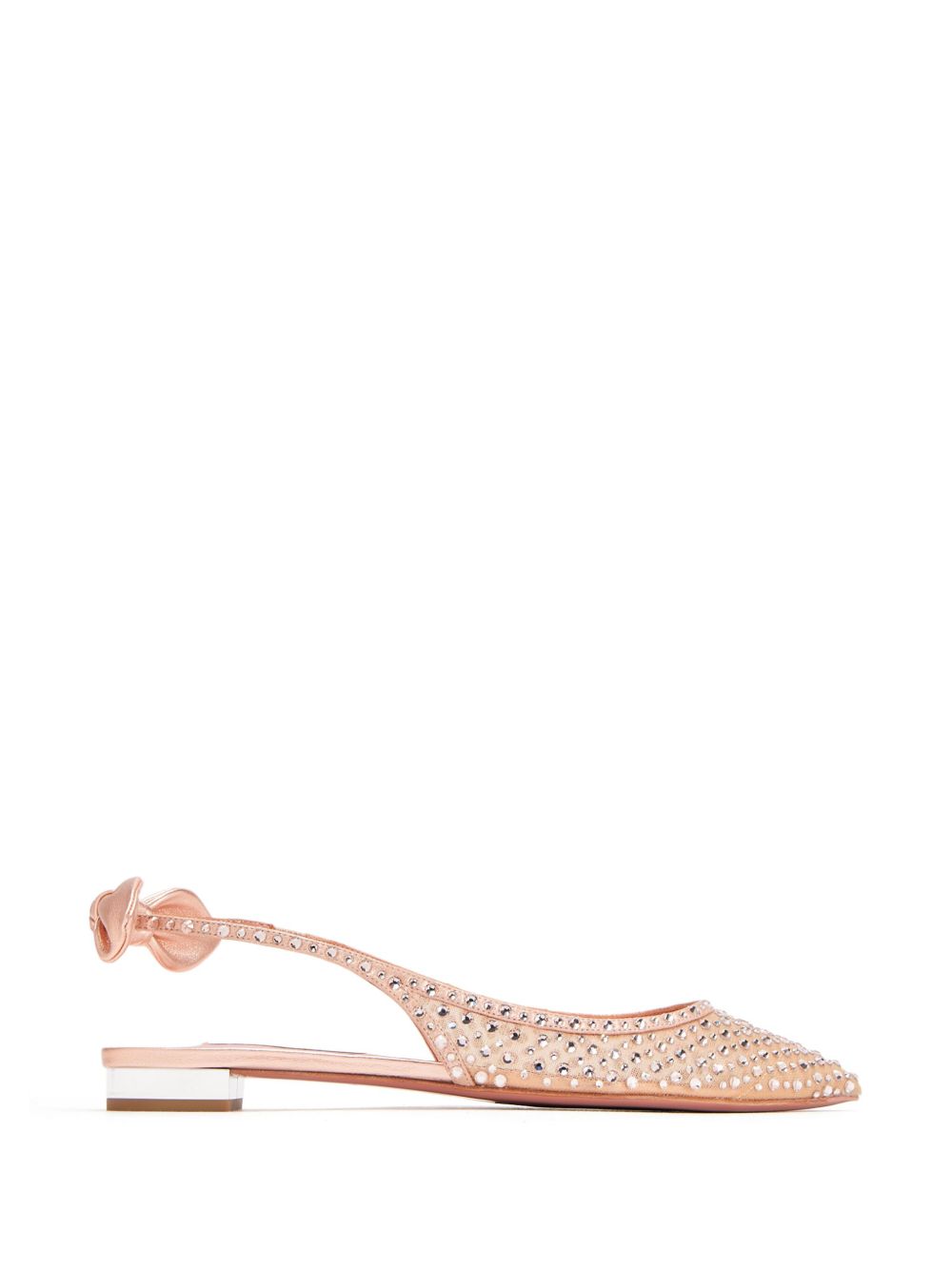 AQUAZZURA BOW-EMBELLISHED BALLERINA SHOES