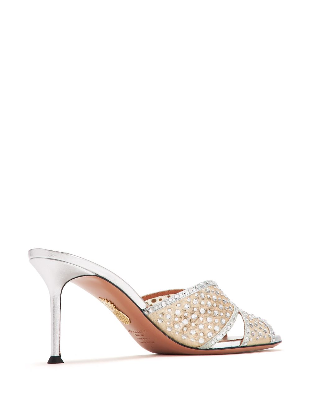 AQUAZZURA 75MM LEATHER MULES