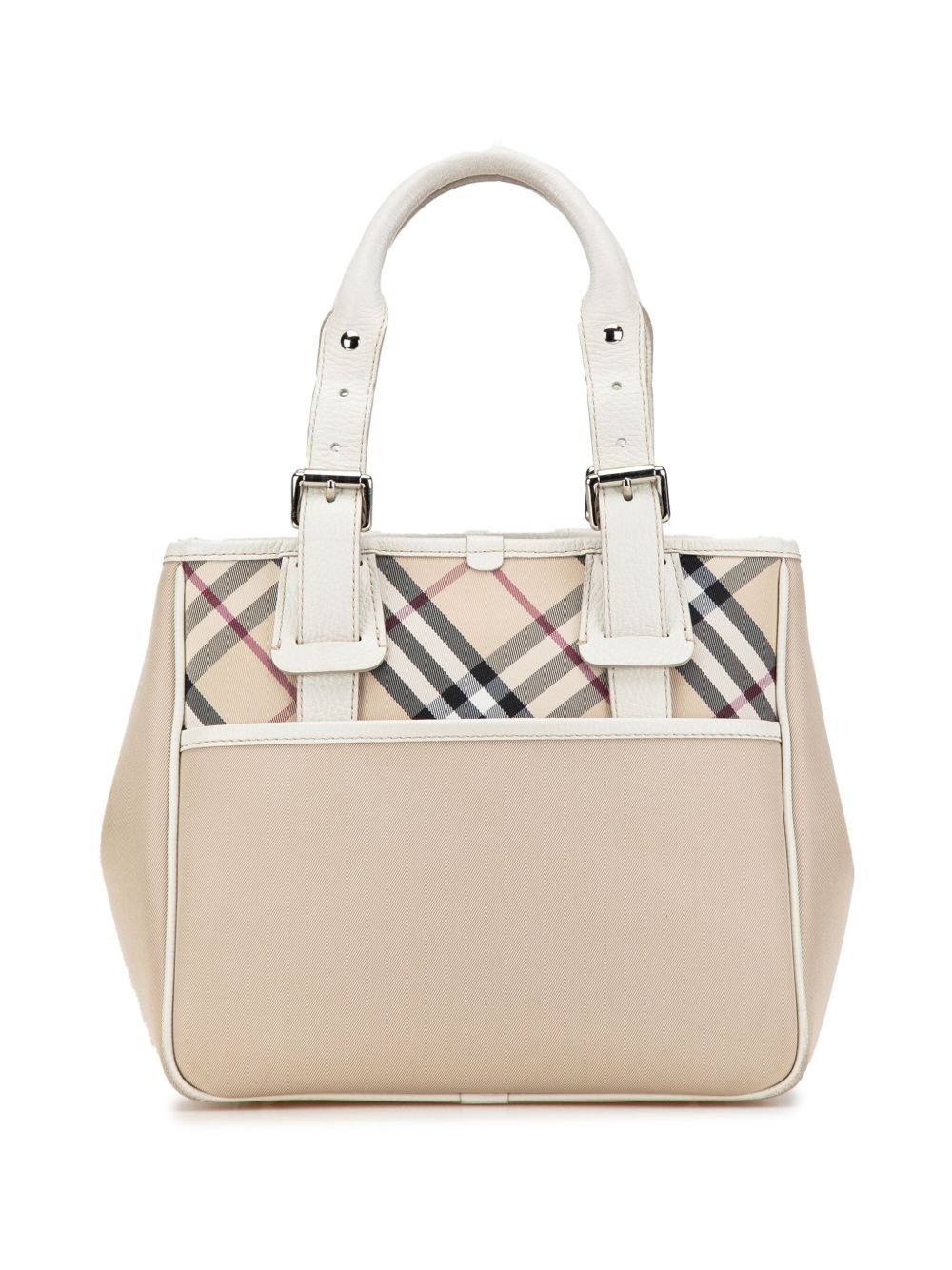 BURBERRY 2000-2017 NOVA CHECK TRIMMED CANVAS HANDBAG