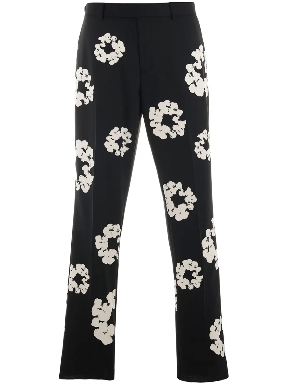 Wreath-print tailored trousers