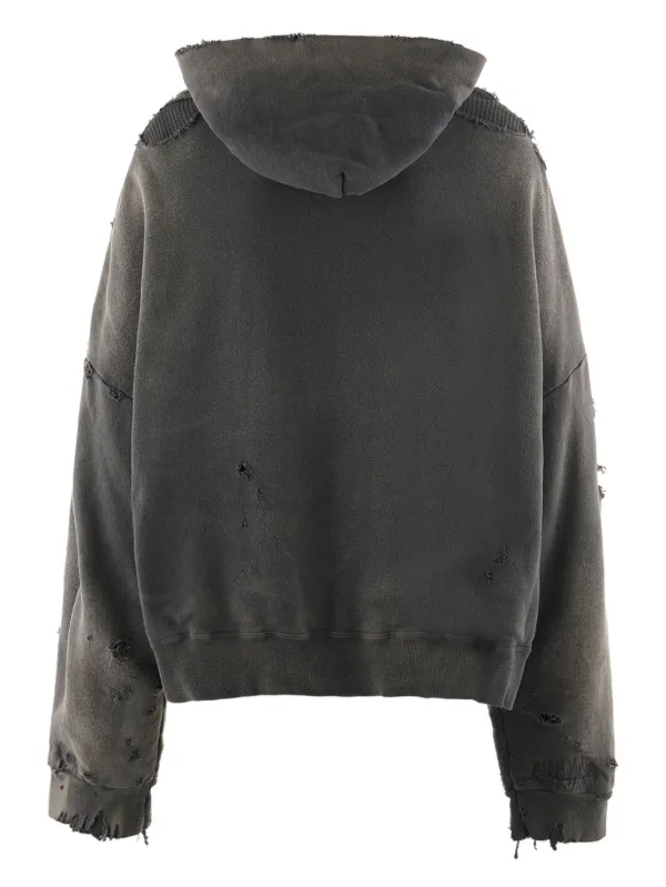SAINT MXXXXXX Distressed Hoodie | Black | FARFETCH