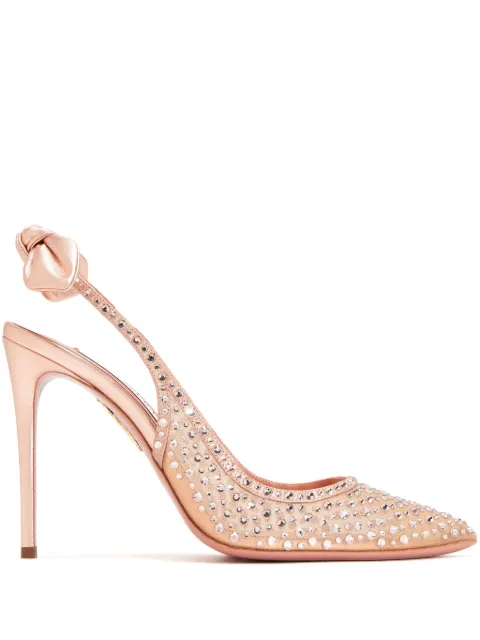 Aquazzura zapatillas con detalles de cristal y tacón de 85mm