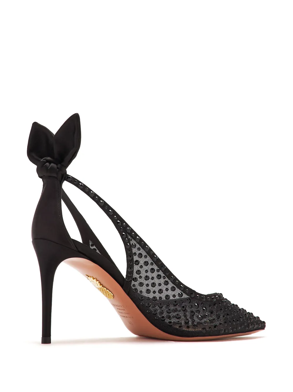 Aquazzura 85mm crystal-embellished pumps Black