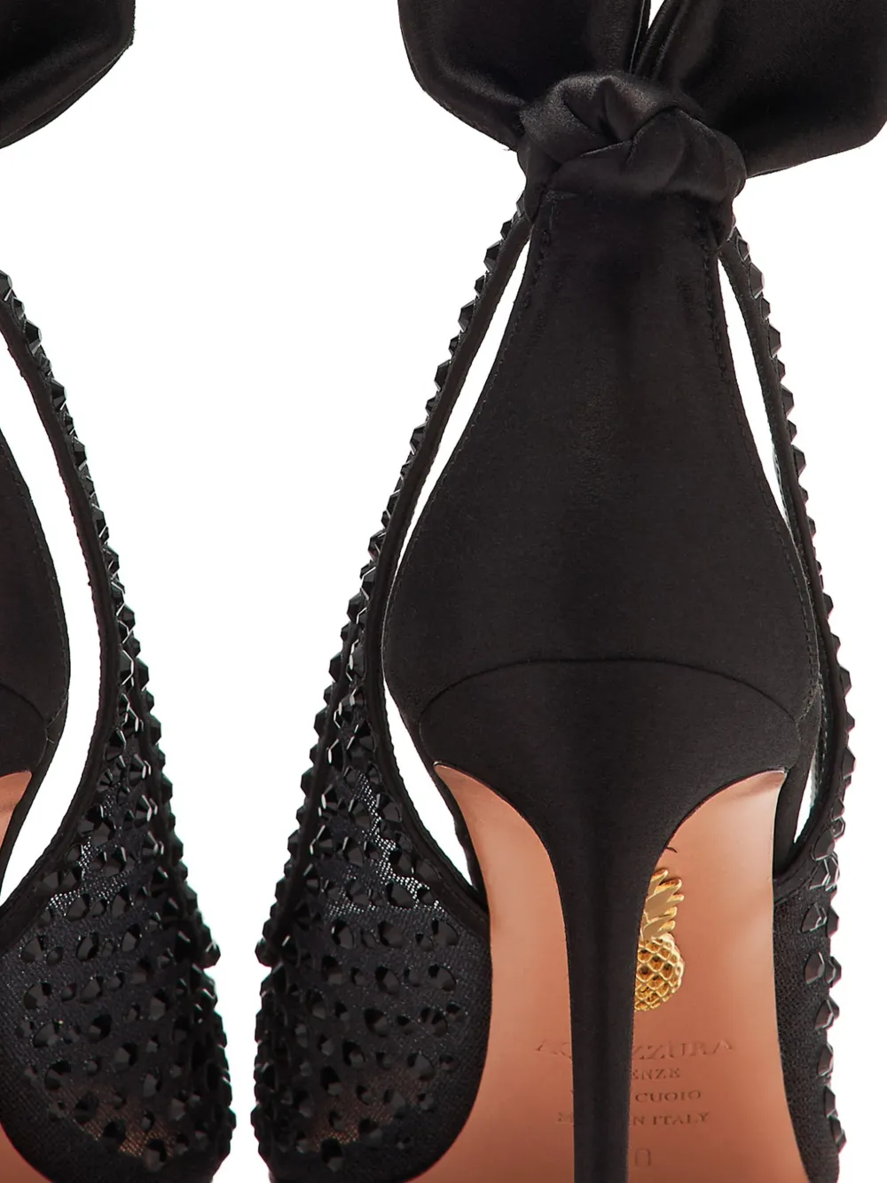 Aquazzura 85mm crystal-embellished pumps Black