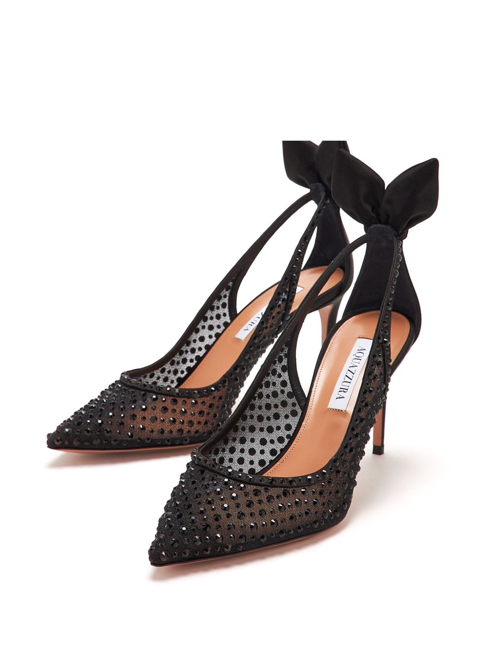 Aquazzura 85mm pumps verfraaid met kristallen - Zwart