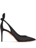 Aquazzura 85mm crystal-embellished pumps - Black