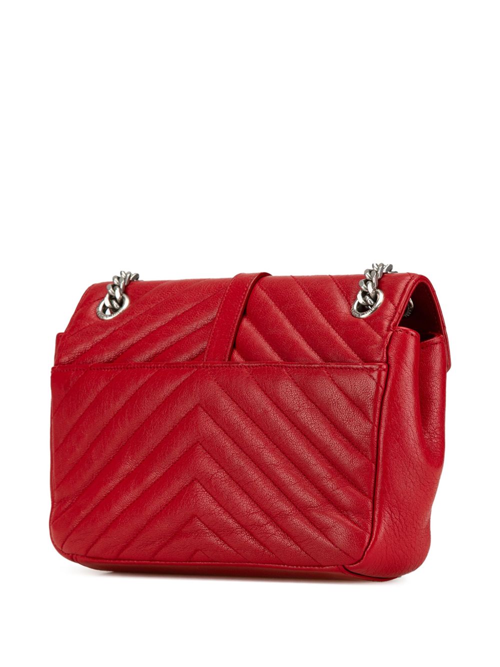 SAINT LAURENT 2015 SHEEPSKIN CHEVRON MONOGRAM SHOULDER BAG