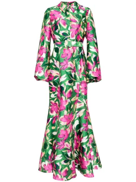 Badgley Mischka long-sleeves mermaid gown