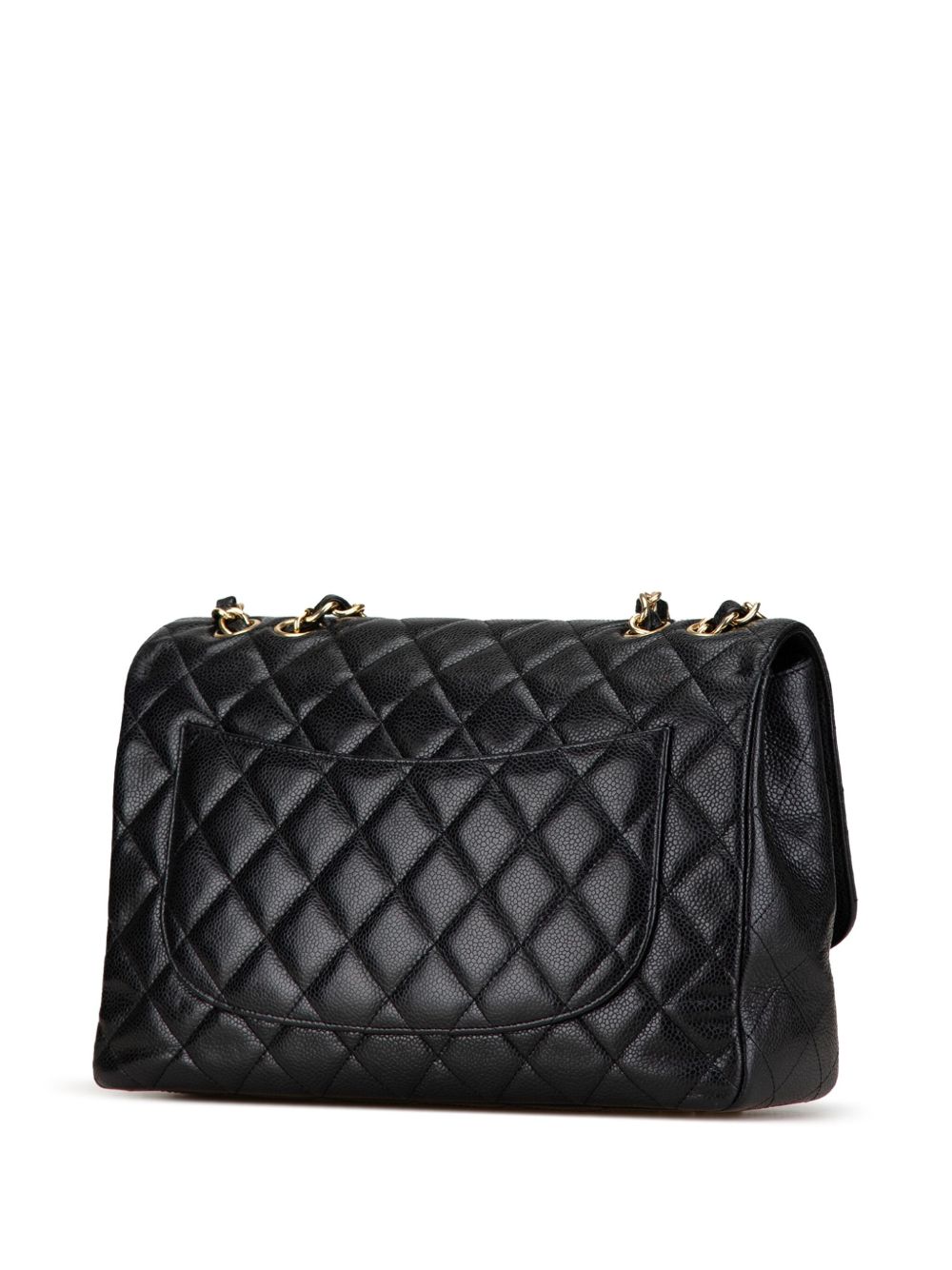 CHANEL 2008-2009 JUMBO CLASSIC CAVIAR SINGLE FLAP SHOULDER BAG