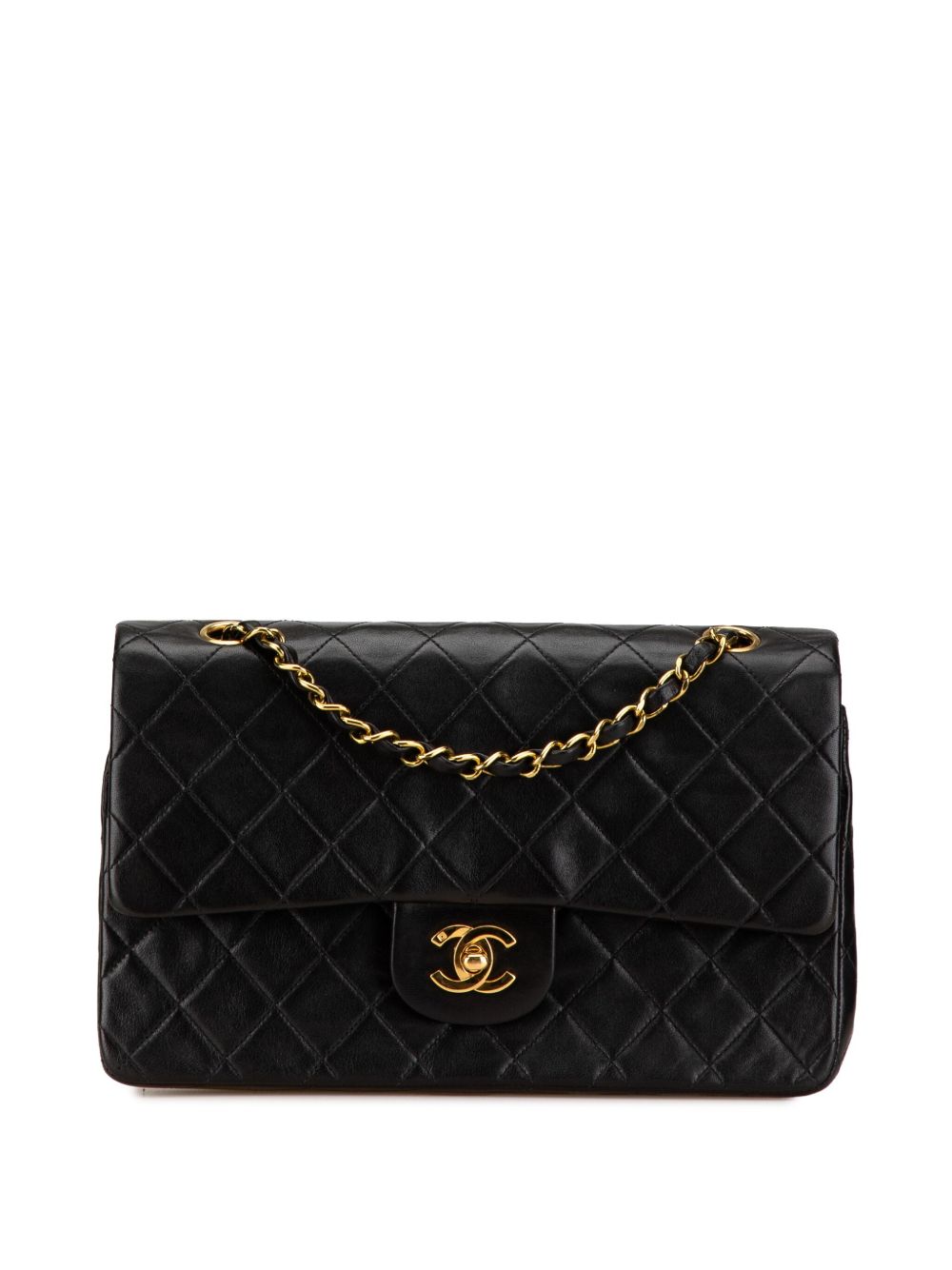 CHANEL 1991-1994 MEDIUM CLASSIC LAMBSKIN DOUBLE FLAP SHOULDER BAG