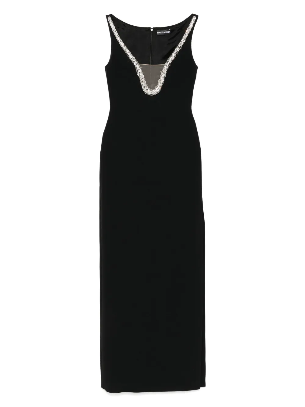 crystal neckline gown