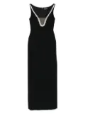 David Koma crystal neckline gown - Black