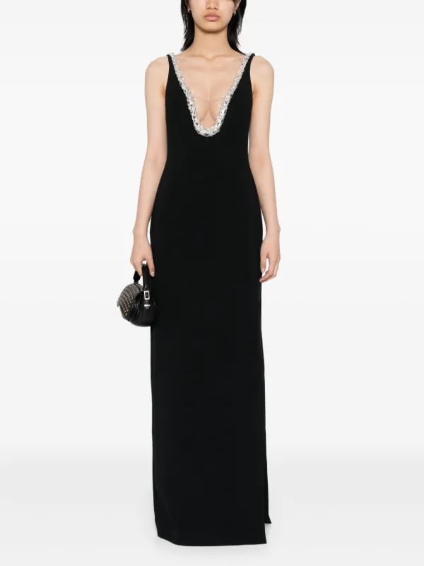blue dress for baby girl David Koma, black and rhinestone sculptural gown  One Vintage