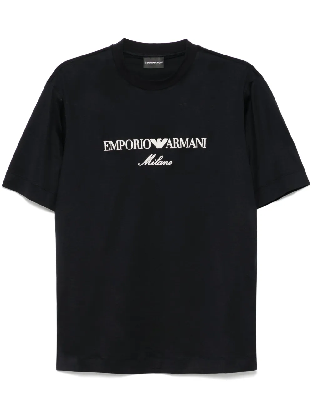 Emporio Armani T-shirt met geborduurd logo Zwart