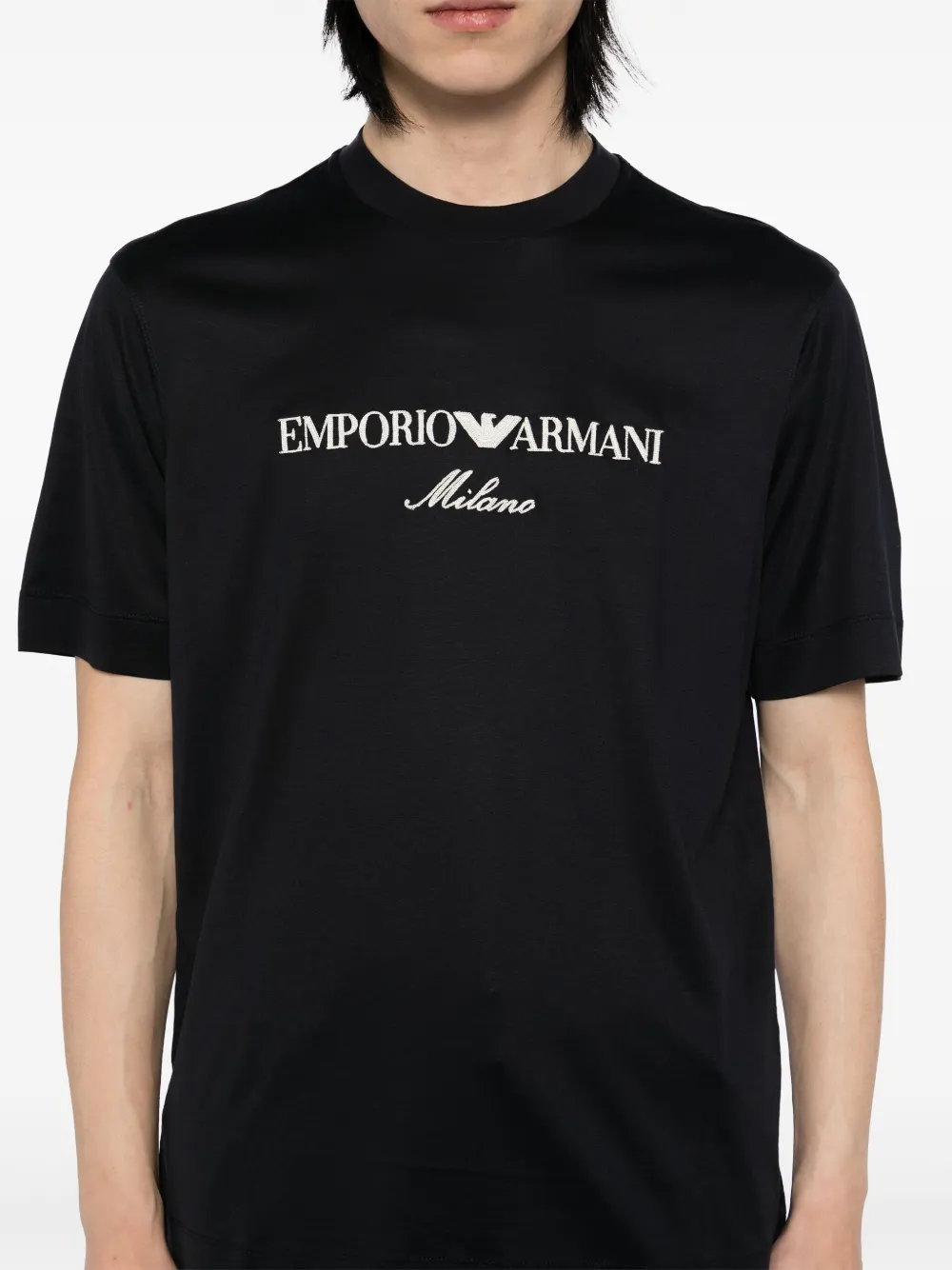 Emporio Armani T-shirt met geborduurd logo Zwart