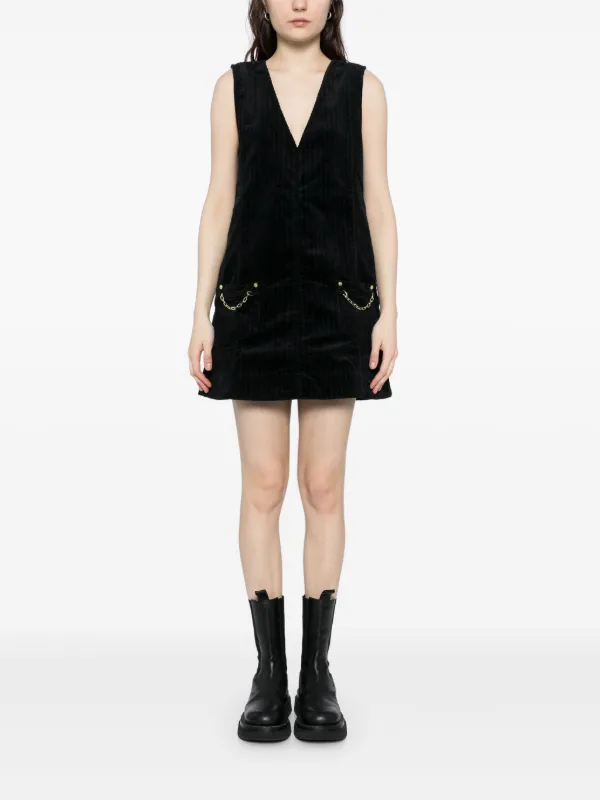 Ganni Corduroy Mini Dress - Black