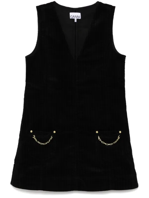 Ganni Corduroy Mini Dress - Black
