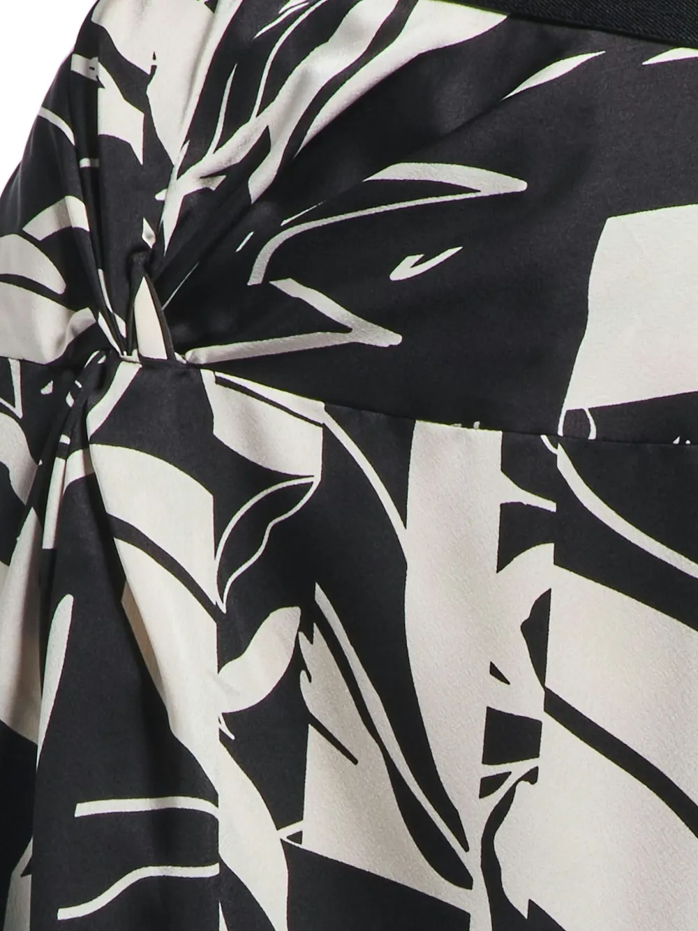 High Midi-plooirok met print Beige