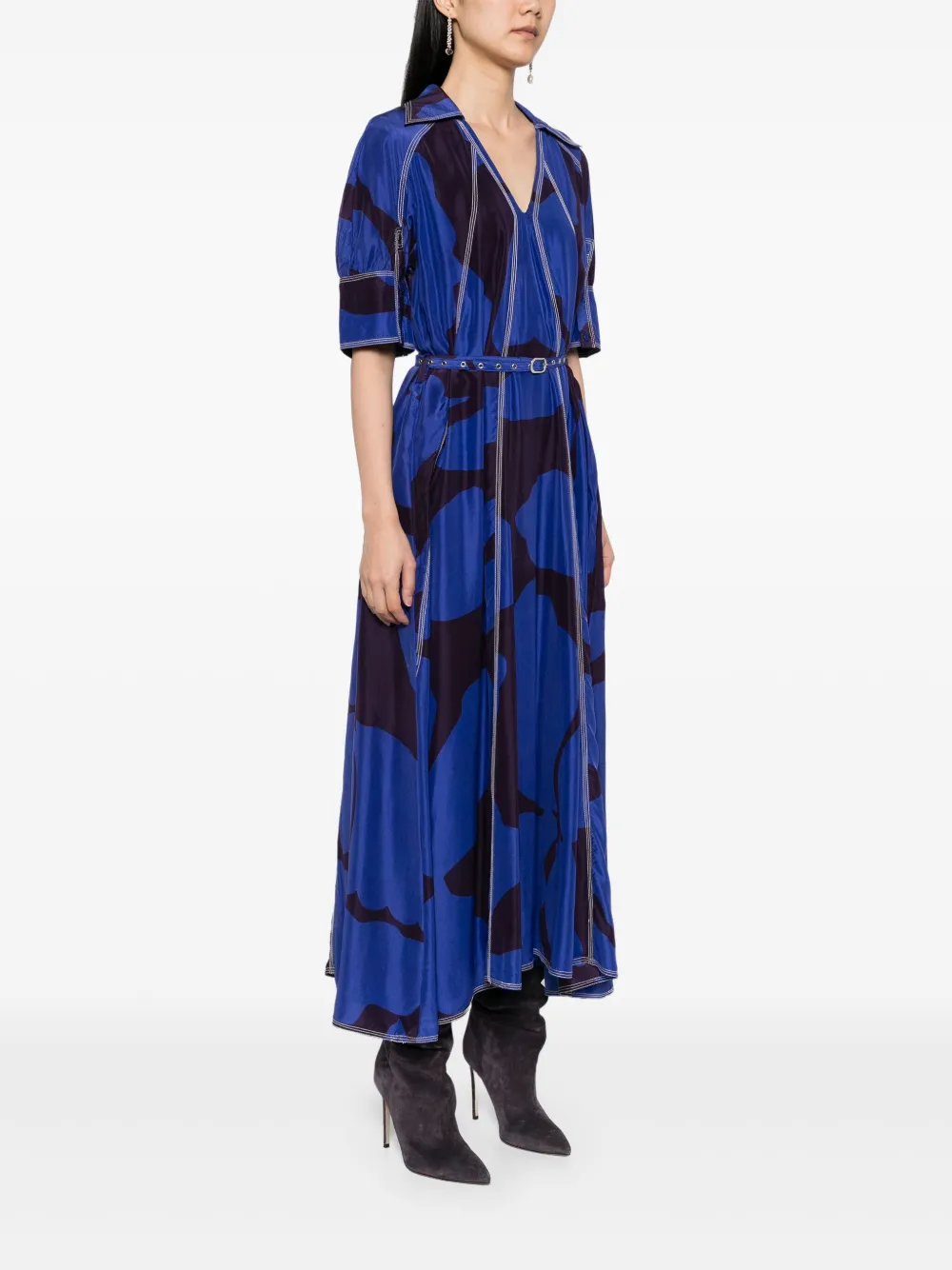 Shop Lovebirds Floral-print Slotted Dress