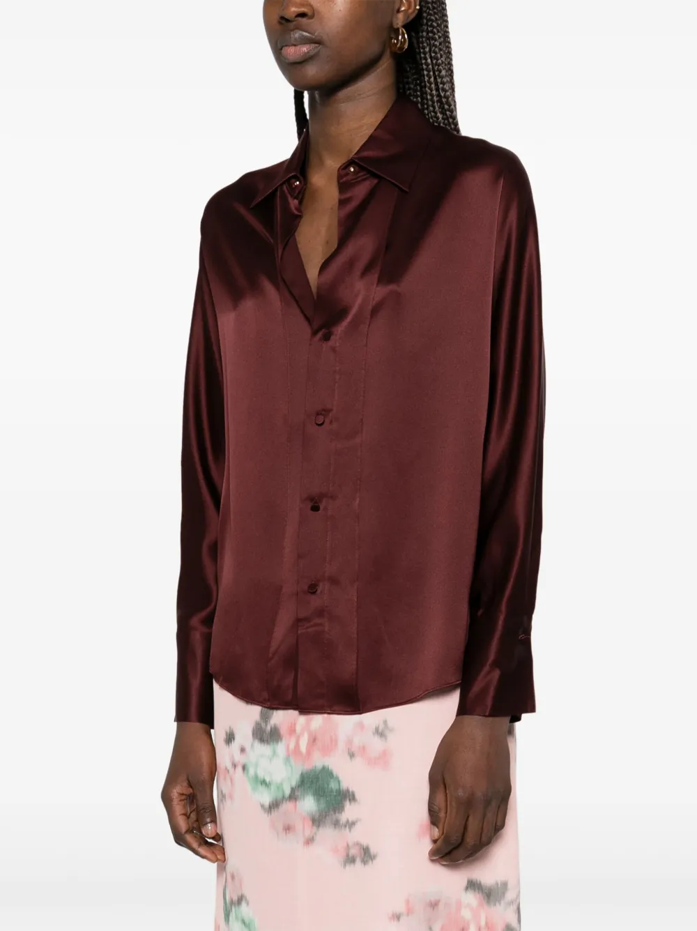 Vince Satijn-zijden blouse Rood