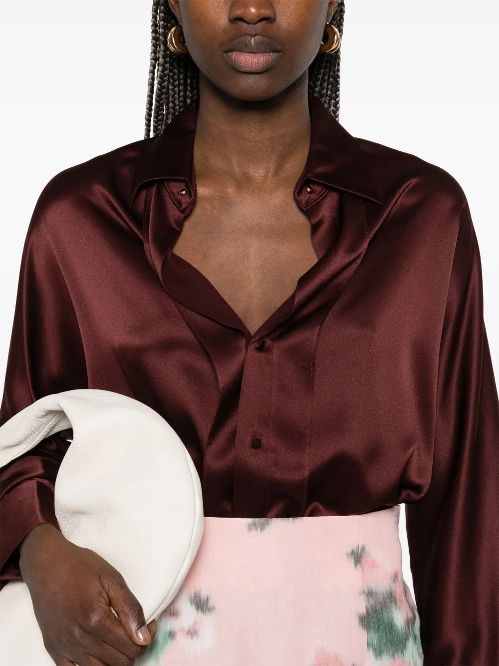 Vince Satijn-zijden blouse Rood