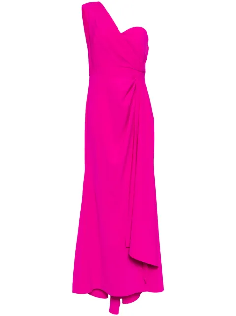 Badgley Mischka draped one-shoulder gown