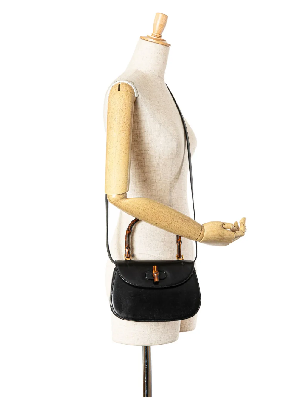 Gucci Pre-Owned 1900s kalfsleren Bamboo Night boekentas - Zwart