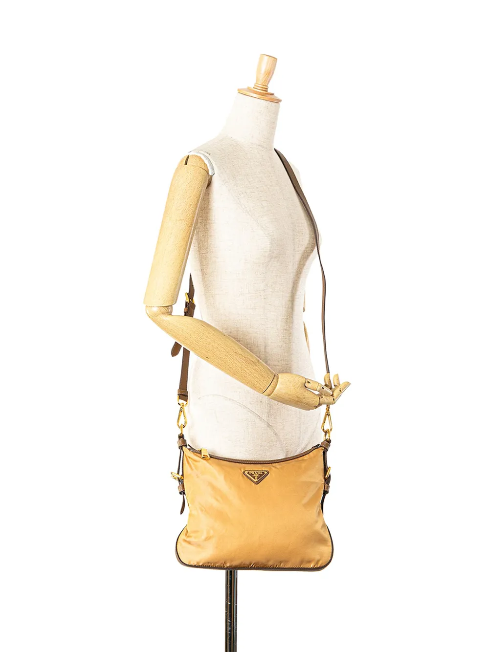 Prada Pre-Owned 2013-2024 Saffiano Trimmed Tessuto Zip Top crossbody bag - Bruin