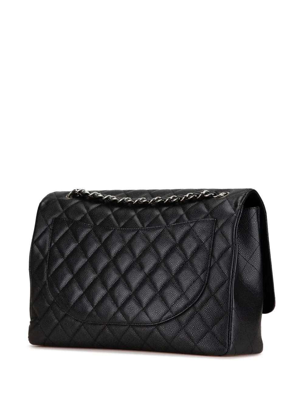 Pre-owned Chanel 2005-2006 Maxi Classic Caviar Single Flap Shoulder Bag In Black